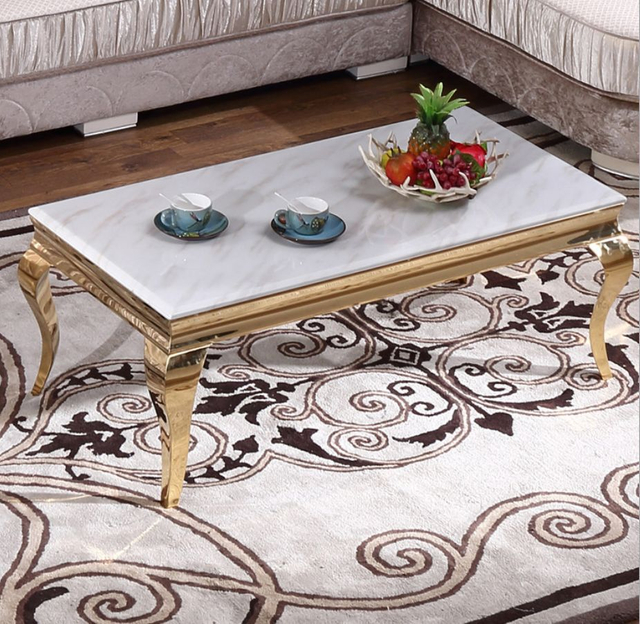Nordic Marble Top with Wood Body Tea Center Table Coffee Table for Living Room