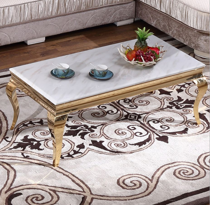 Nordic Marble Top with Wood Body Tea Center Table Coffee Table for Living Room