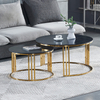 Sintered Stone Top Coffee Table and End Table Luxury Marble Modern Gold Stainless Steel for Living Room