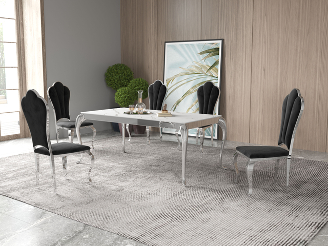 actory Customized Extension Modern Luxury Furniture Manufacturer Factory Modern 6 8 Seater Chairs Sintered Stone Mable Top Dining Table Set for Home