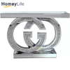 Quickly Deliver Five Star Black Marble Mirrored Console Table