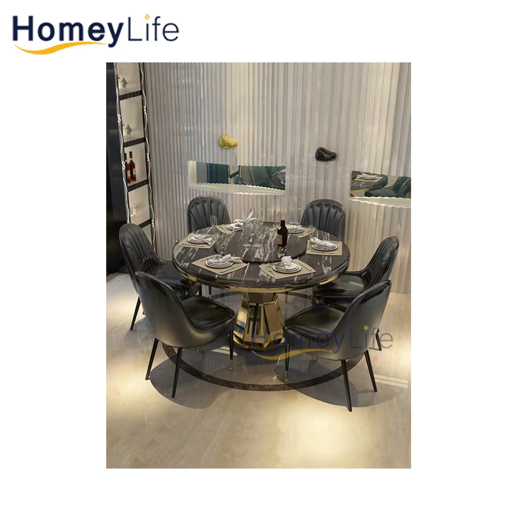 Modern Italian Design Luxury Marble Dining Table Home Furniture Marble Top Metal Leg Dining Table