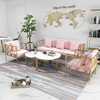 Sintered Stone Top Coffee Table and End Table Luxury Marble Modern Gold Stainless Steel for Living Room