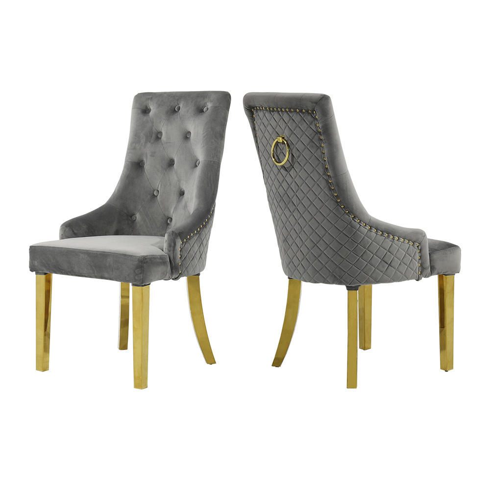 Gold Stainless Steel Banquet Dining Chair Sets for Wedding Events