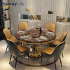 Modern Italian Design Luxury Marble Dining Table Home Furniture Marble Top Metal Leg Dining Table