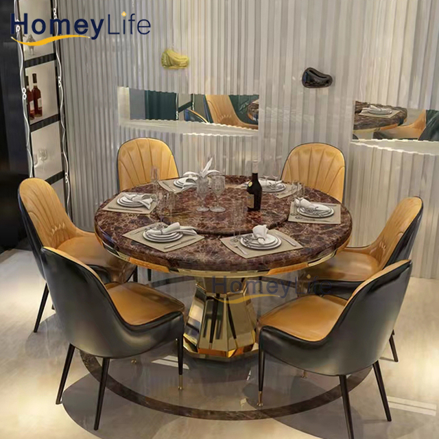 Modern Italian Design Luxury Marble Dining Table Home Furniture Marble Top Metal Leg Dining Table