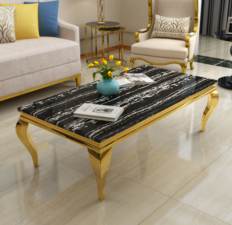 Nordic Marble Top with Wood Body Tea Center Table Coffee Table for Living Room