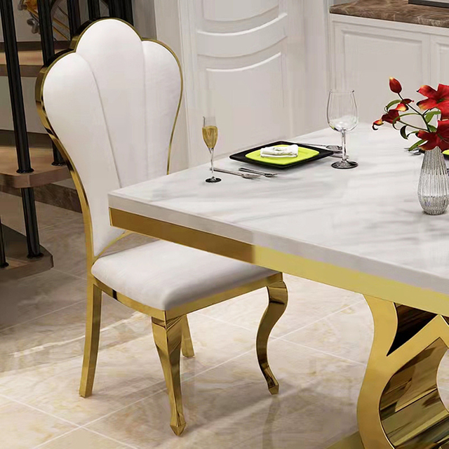 Modern Chinese Hotel Furniture Highback Rose Gold Outdoor Dining Banquet Restaurant Event Stainless Steel Wedding Chair