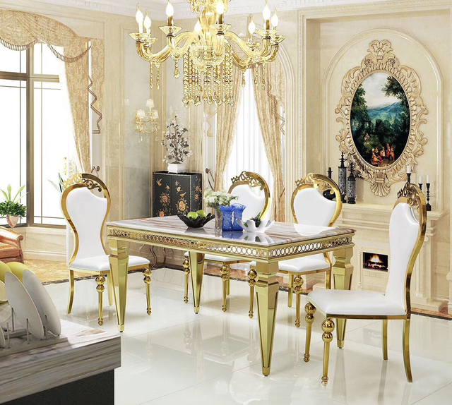 ODM OEM Home Hotel Furniture Marble Table Set Round Rotating Sintered Stone Restaurant Dining Table And Chair