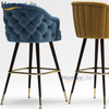 Indoor Velvet Bar Stools Tall Bar Chairs Upholstered Counter Stools