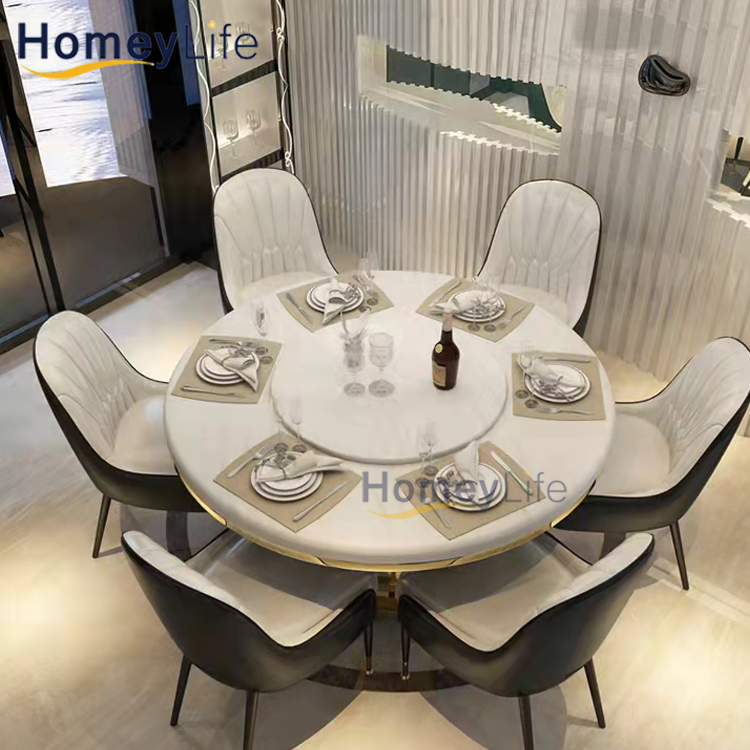 Modern Italian Design Luxury Marble Dining Table Home Furniture Marble Top Metal Leg Dining Table