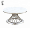 Modern Simple Decorative Living Room Home Furniture Set Nesting Marble Tea Table Top Round Base Side Coffee Table