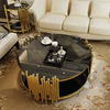 Black Marble Glass Modern Luxury Coffee Tables