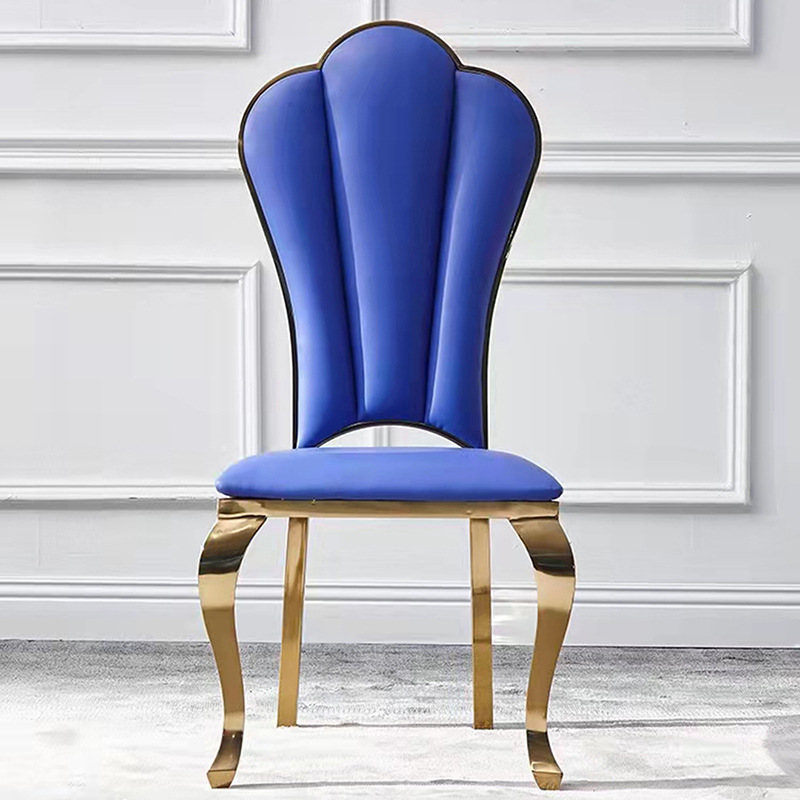 Modern Chinese Hotel Furniture Highback Rose Gold Outdoor Dining Banquet Restaurant Event Stainless Steel Wedding Chair