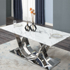 Home Furniture Dining Room Table Sets with Silver Stainless Steel