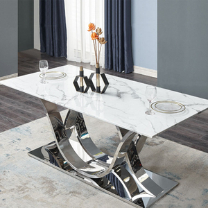 Home Furniture Dining Room Table Sets with Silver Stainless Steel