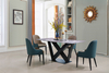 Modern Minimalist Sintered Stone Home Furniture Light Luxury Dining Table Set with Black Metal Legs