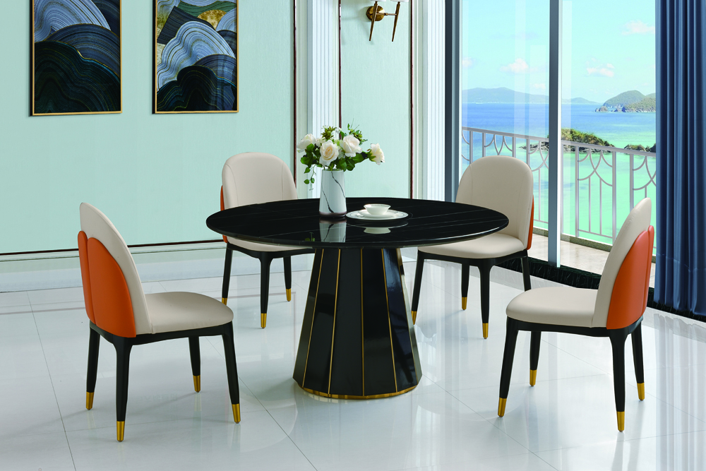 Luxury Restoration Marble Restaurant Home Room Furniture Sets Coffee LED Dining Table