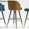 Indoor Velvet Bar Stools Tall Bar Chairs Upholstered Counter Stools