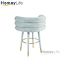 Shiny T-Gold Stainless Steel Kitchen Bar Chair Hotel Restaurant Soft Velvet High Bar Stool