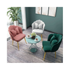 Luxury Relax Leather Leisure Accent Chair Living Room Furniture Metal Leg Leisure Modern Design Fabric Armchair Bedroom Accent Chairs for Hotel Lobby Furniture