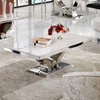 Modern Simple Natural Marble Living Room Furniture Round Side Table Marble Coffee Table