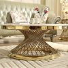 Modern Simple Decorative Living Room Home Furniture Set Nesting Marble Tea Table Top Round Base Side Coffee Table