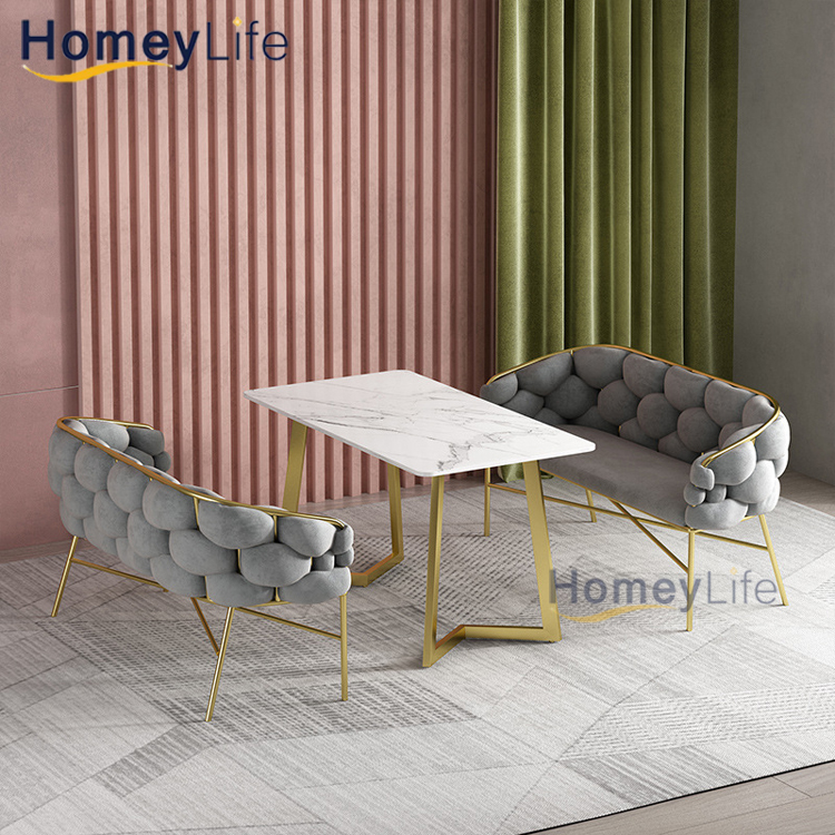 Nordic Style Modern Outdoor Banquet Furniture Velvet Armrest Home Lounge Restaurant Dining Chair for Living Room