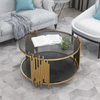 Black Marble Glass Modern Luxury Coffee Tables