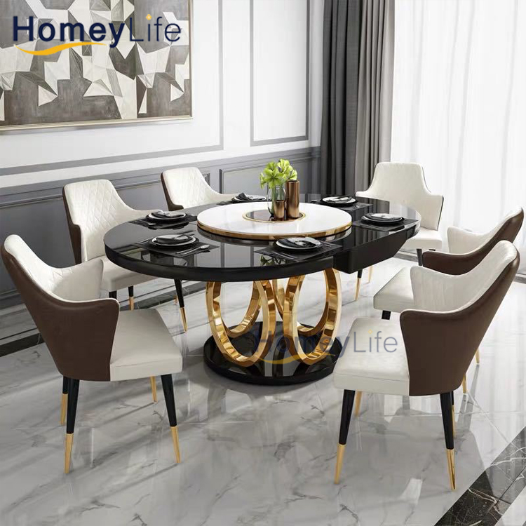 Hot Sale Home Furniture Living Room Dining Set 1 Table 4 Chairs Simple Design Extendable Dining Table