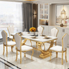 Home Furniture Living Room Stainless Steel Dining Table Fiberglass Dining Table Set