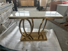 Living Room Marble Top Console Table with Metal Base
