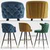 Indoor Velvet Bar Stools Tall Bar Chairs Upholstered Counter Stools