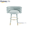 Shiny T-Gold Stainless Steel Kitchen Bar Chair Hotel Restaurant Soft Velvet High Bar Stool