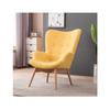 Luxury Relax Leather Leisure Accent Chair Living Room Furniture Metal Leg Leisure Modern Design Fabric Armchair Bedroom Accent Chairs for Hotel Lobby Furniture
