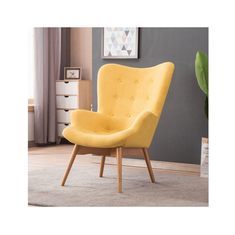 Luxury Relax Leather Leisure Accent Chair Living Room Furniture Metal Leg Leisure Modern Design Fabric Armchair Bedroom Accent Chairs for Hotel Lobby Furniture