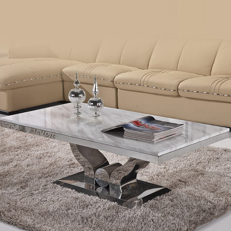 Modern Simple Natural Marble Living Room Furniture Round Side Table Marble Coffee Table