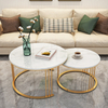 Sintered Stone Top Coffee Table and End Table Luxury Marble Modern Gold Stainless Steel for Living Room