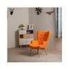 Luxury Relax Leather Leisure Accent Chair Living Room Furniture Metal Leg Leisure Modern Design Fabric Armchair Bedroom Accent Chairs for Hotel Lobby Furniture