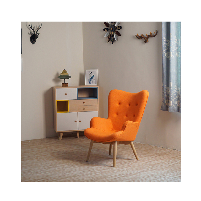 Luxury Relax Leather Leisure Accent Chair Living Room Furniture Metal Leg Leisure Modern Design Fabric Armchair Bedroom Accent Chairs for Hotel Lobby Furniture