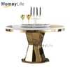 Modern Italian Design Luxury Marble Dining Table Home Furniture Marble Top Metal Leg Dining Table