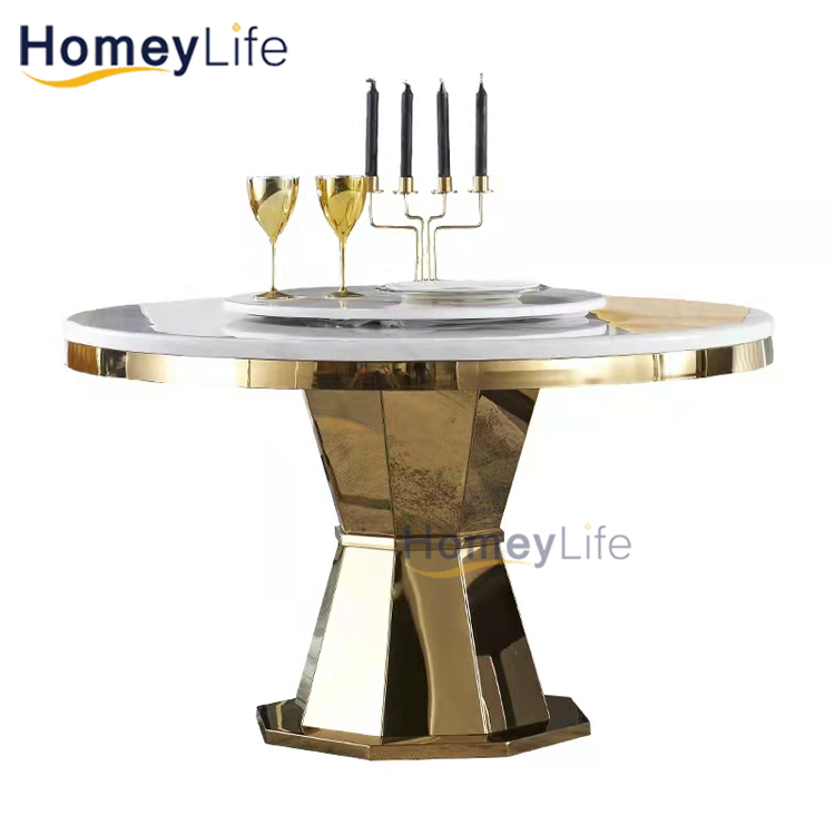 Modern Italian Design Luxury Marble Dining Table Home Furniture Marble Top Metal Leg Dining Table