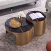 Modern Living Room Furniture Gold Stainless Steel White Marble Center Coffee Table