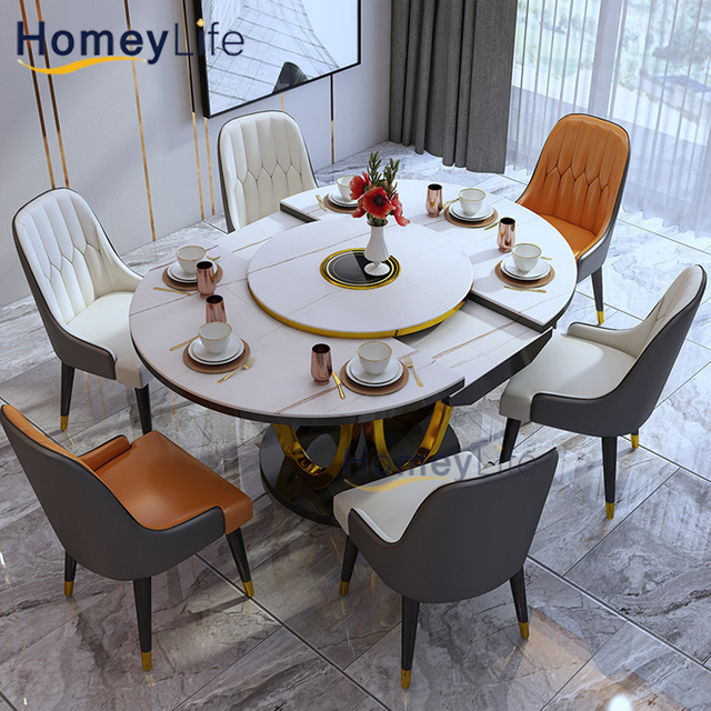 Modern Simple Extendable Dining Table And Chair Home Furniture Ceramic Dining Table Set