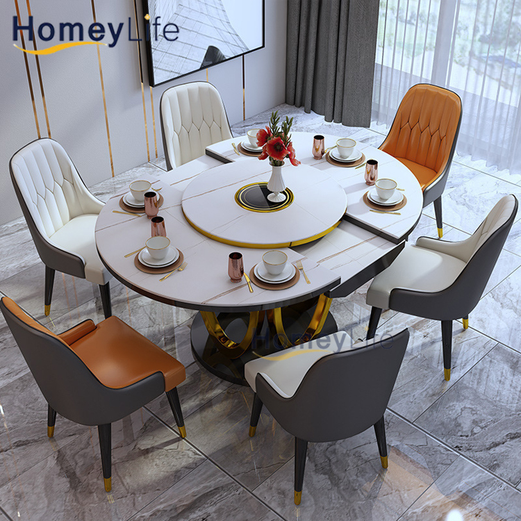 Hot Sale Home Furniture Living Room Dining Set 1 Table 4 Chairs Simple Design Extendable Dining Table