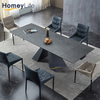 Customized Metal Feet Ceramic top Extendable Dining Table