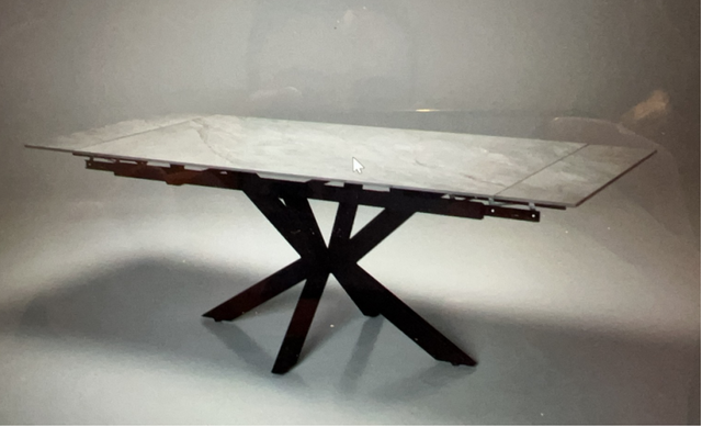 Customized Metal Feet Ceramic top Extendable Dining Table