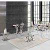 Home Furniture Dining Room Table Sets with Silver Stainless Steel