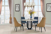 Modern Minimalist Sintered Stone Home Furniture Light Luxury Dining Table Set with Black Metal Legs