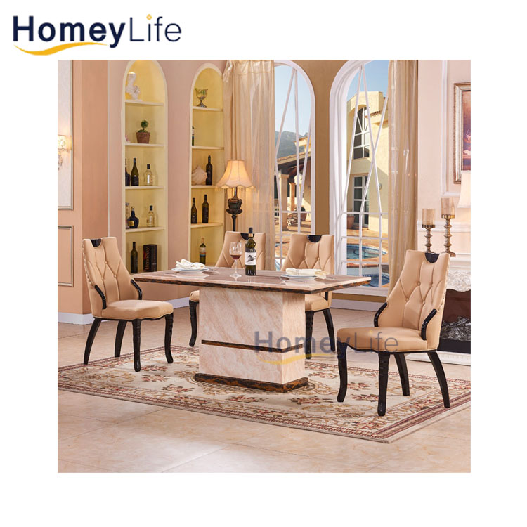 Luxury Modern Marble Restaurant Room Sets Coffee LED Home Furniture Dining Table